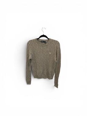 Ralph Lauren Cable Knit Crewneck Sweater - Gray